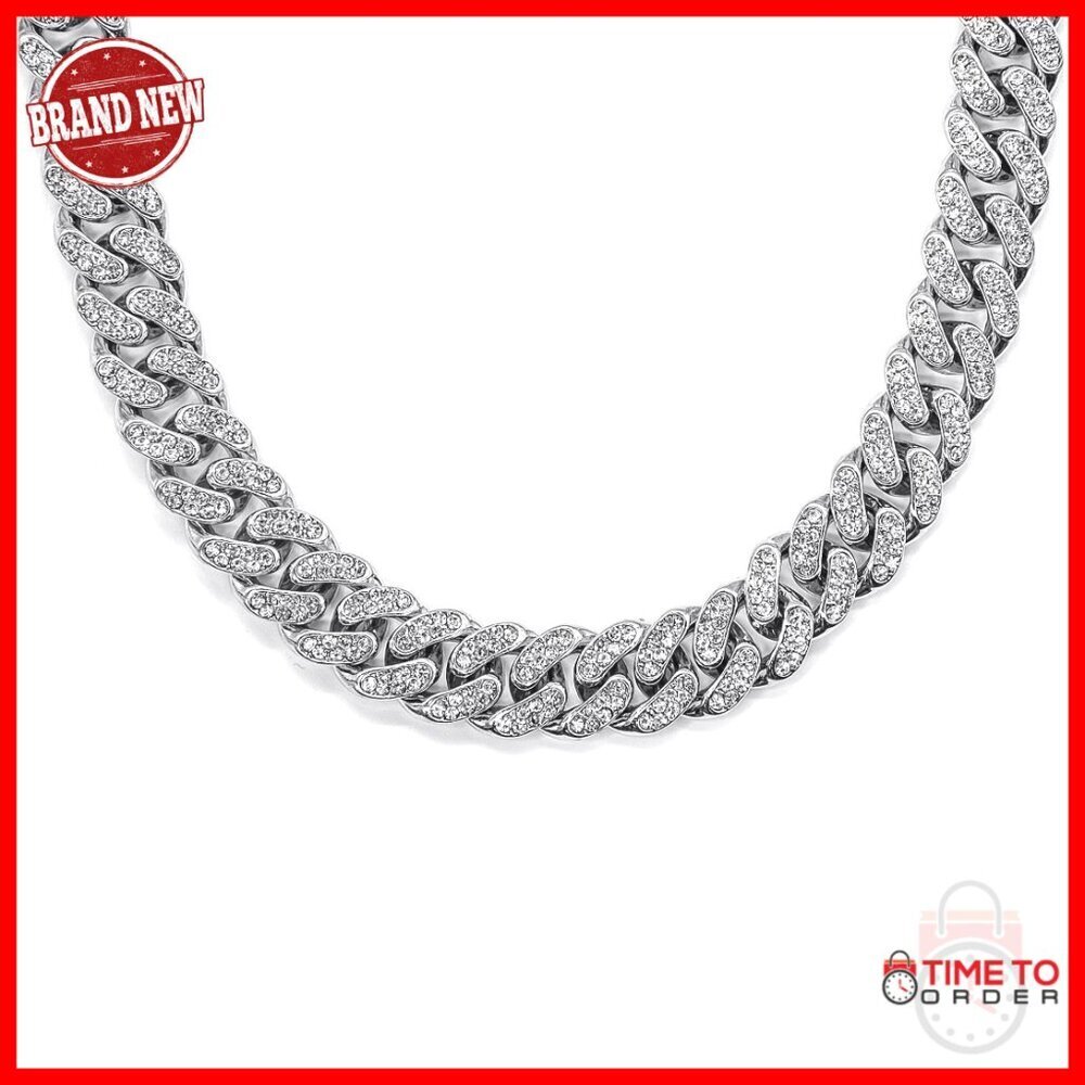 Stainless Steel Cuban Link Chain Necklace 8-24 Inches Hip Hop Jewelry